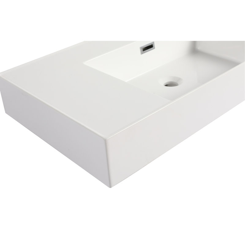 Lavabo de salle de bain 36 po en résine - Élégant, lavabo supérieur robuste et durable