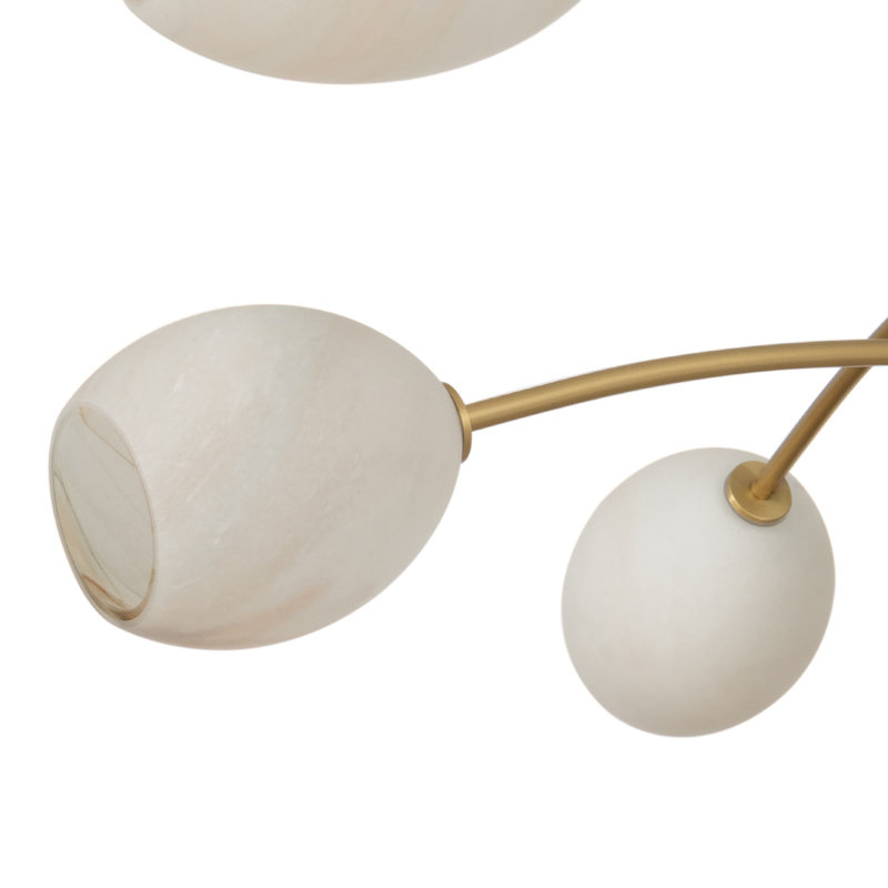 Artemis Chandelier, Natural Brass, Alabaster