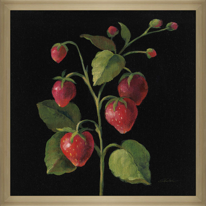 « fraise no words », reproduction de peinture à l’acrylique sur toile encadrée, H 25,5 po x l 25,5 po x P 1 po