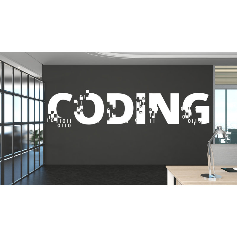 Décalcomanie de code code binaire, technologie vinyle Art mural, autocollant de carte de circuit imprimé, décoration murale de bureau, ordinateur It Decor Office 229LU