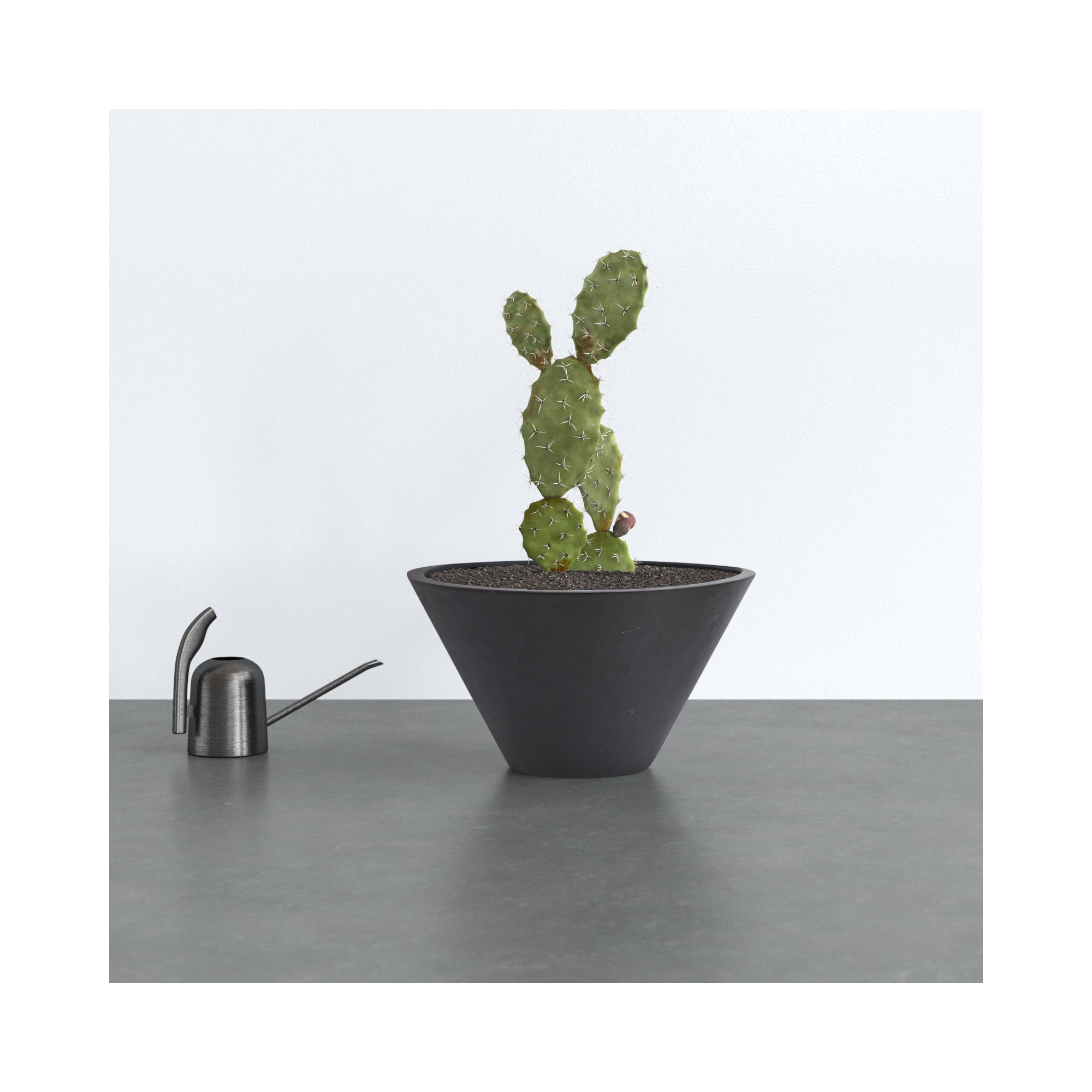 Neo Handmade Pot Planter, Black, 13.25" H x 23.5" W x 23.5" D