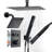 Shower Faucet Set, 12 Inch Thermostatic Ceiling Mount Rainfall Shower System with 6 Inch Wall Mount Head and 2 in 1 Handheld Spray, 3-Function Dual Rain Head Brass Valve & Trim Kit, Matte Black-124573578