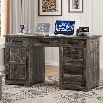 55" Farmhouse Executive Desk