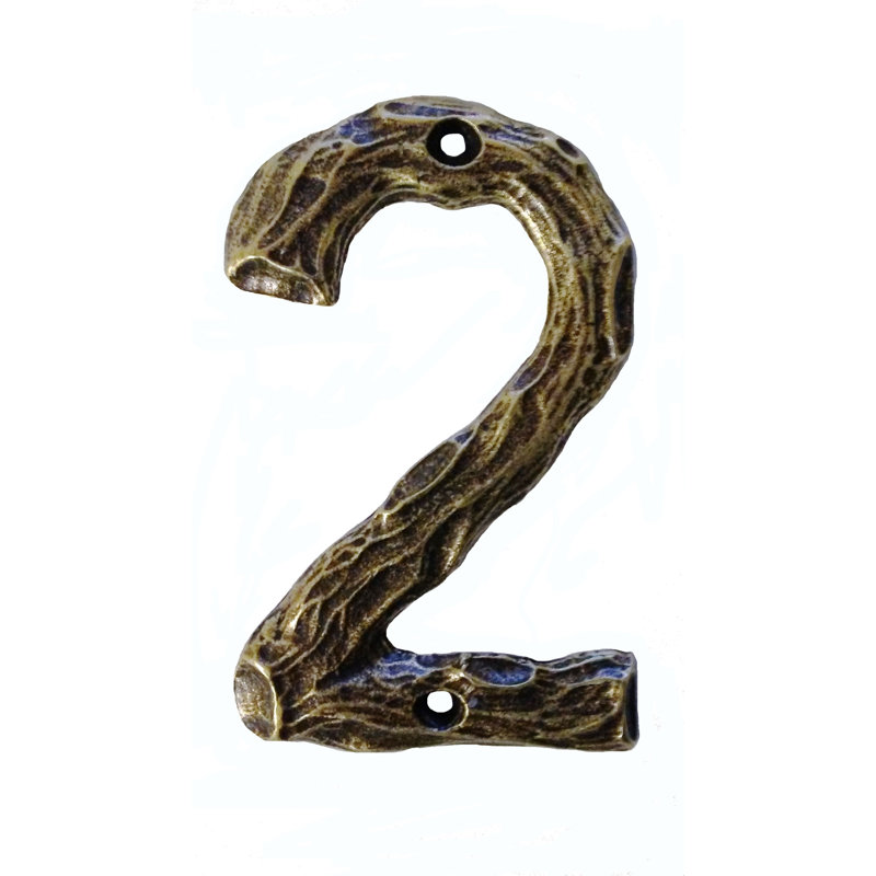 Numéro de maison de 4 po, 2, Cuivre antique
