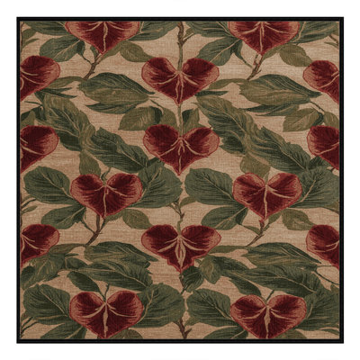 Tapis botanique brun lavable à la machine