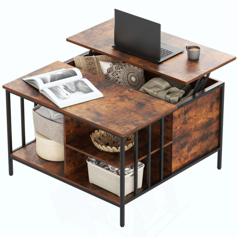 Table basse à plateau relevable avec rangement Farmhouse