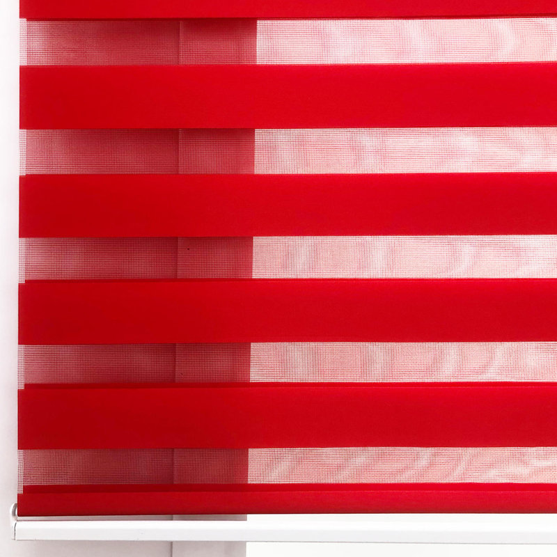 Store à enroulement semi-transparent jour et nuit, Rouge, L 24 po x L 79 po