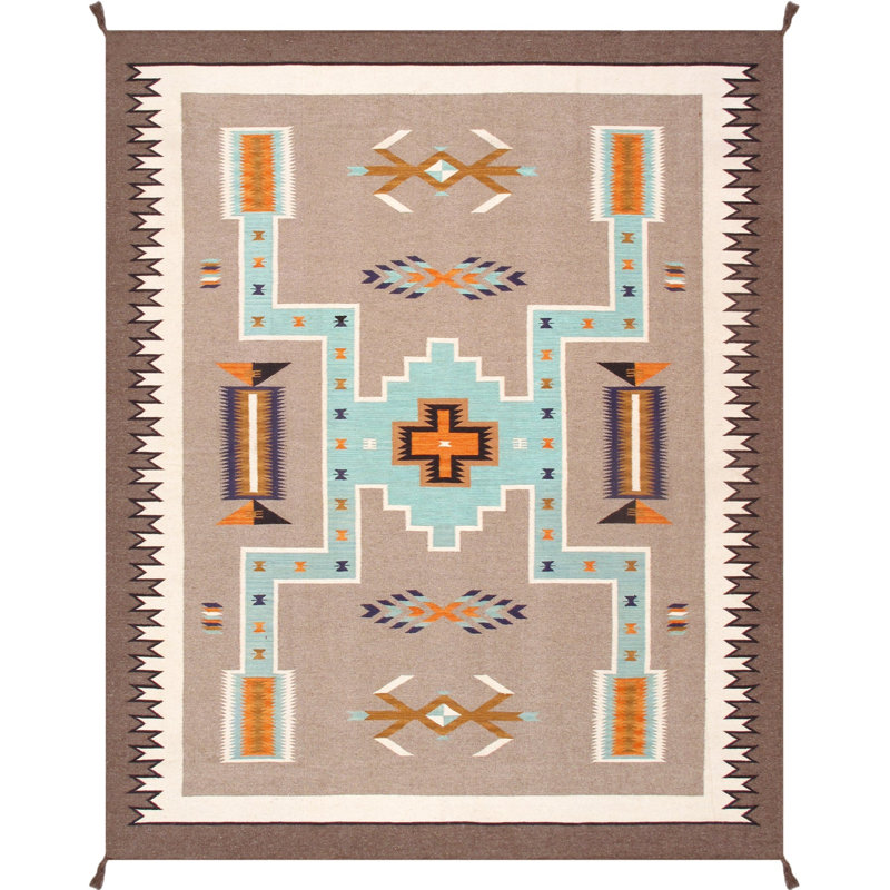 Hand Woven Cotton and Wool Area Rug