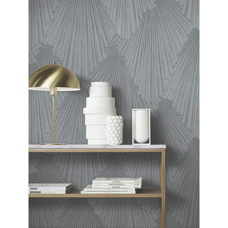 Papier peint géométrique Lumiere Pewter Deco, Gris