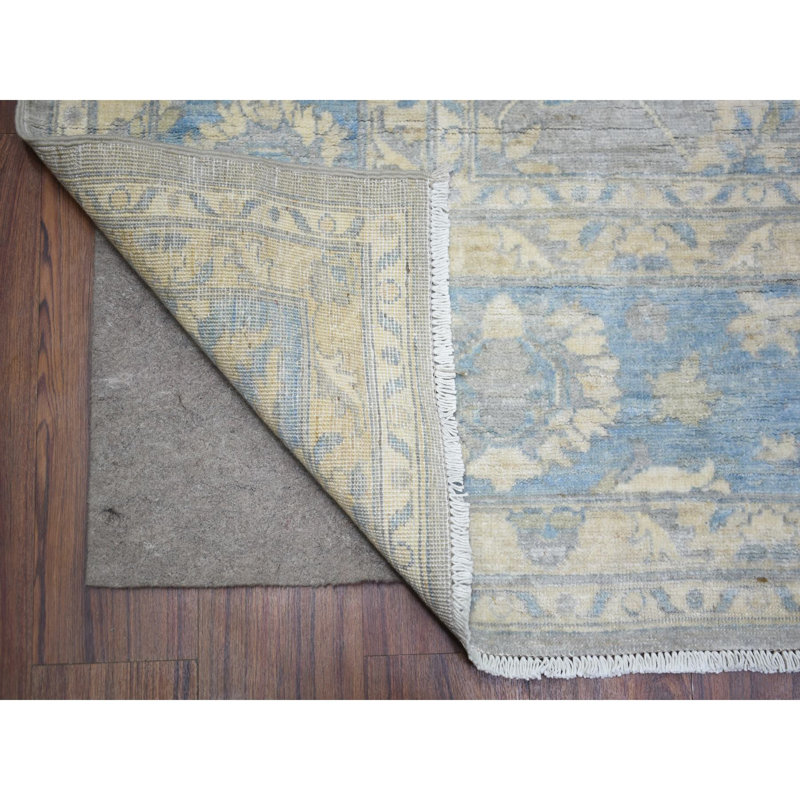 8'x10' Cloud Grey Wool Hand Knotted Finer Peshawar Rug B3DC642FB28D4CB1ADE6C0A1993472F0