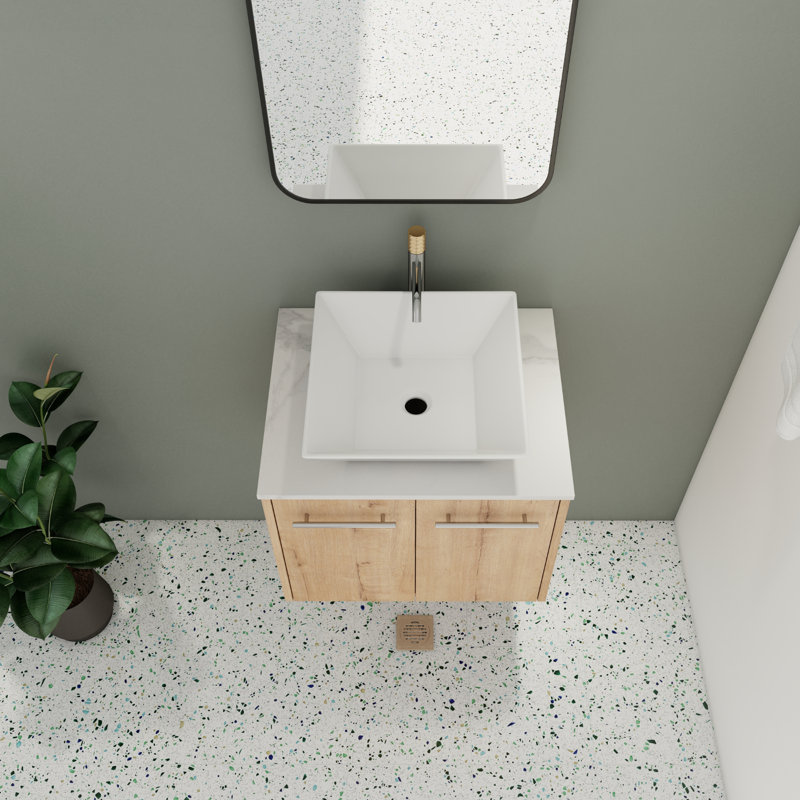 Meuble-lavabo simple 24 po avec comptoir en céramique