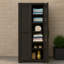 Grande armoire de rangement robuste avec 2 portes, espresso
