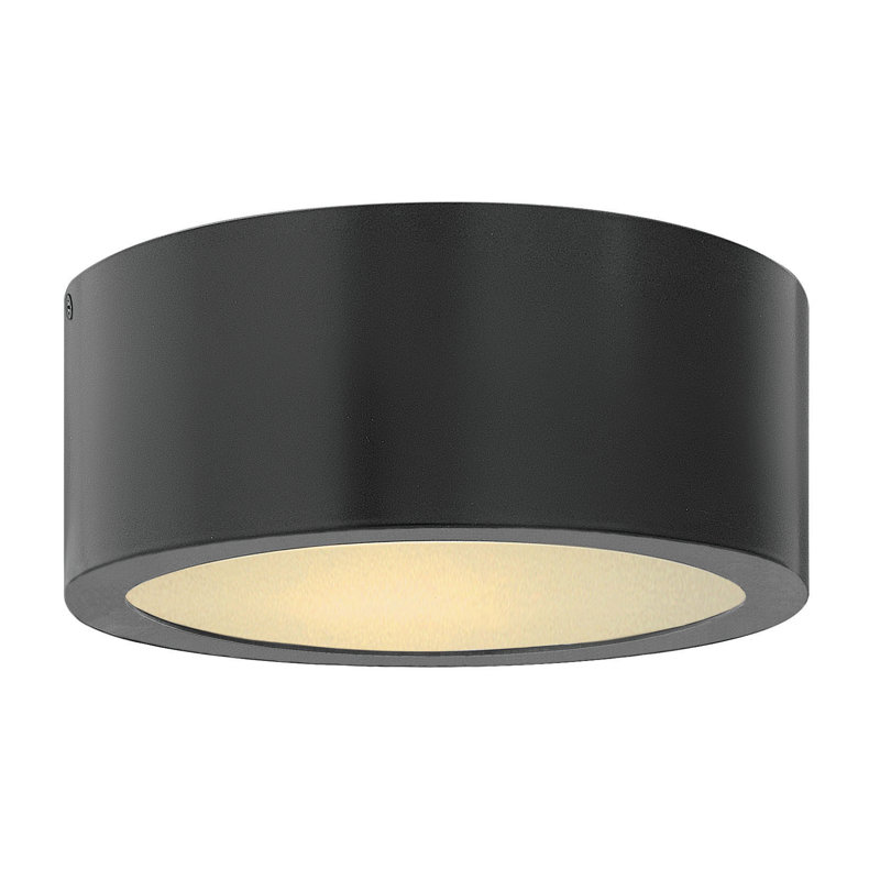 Luna 1 Light Outdoor Flush Mount, Satin Black