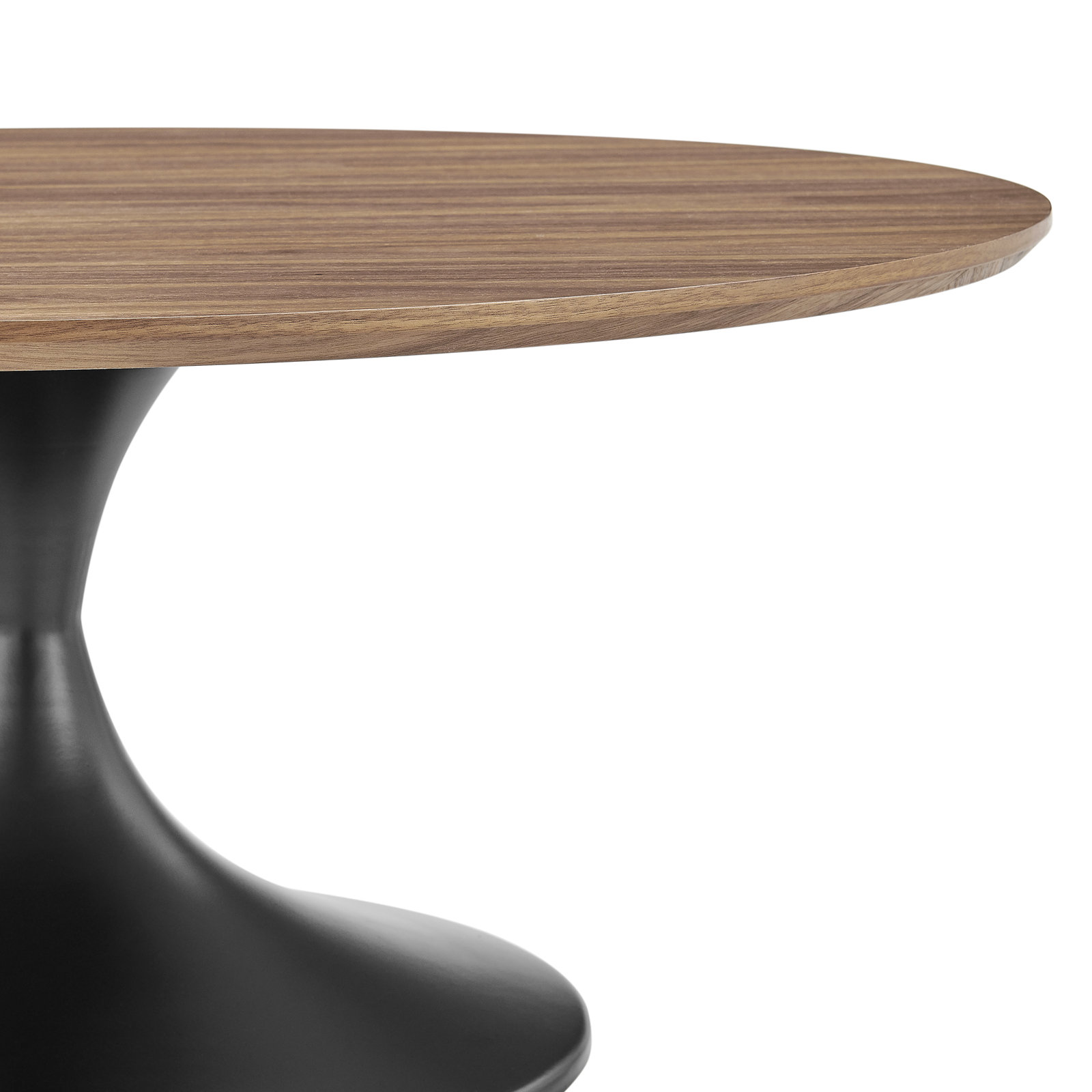 Flow Single Coffee Table, Dark Brown Wood/Black