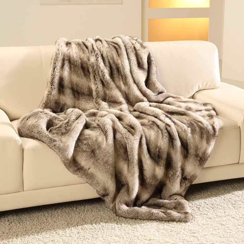 Faux best sale reindeer throw