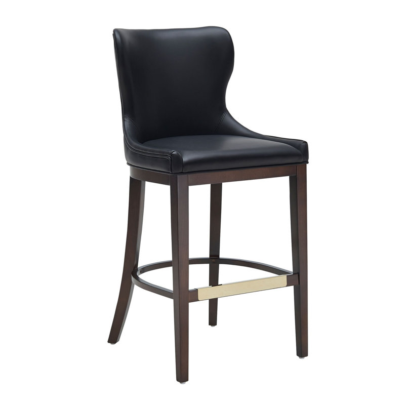 Tabouret de bar rembourré Blair, Noir, Tabouret de bar (siège d'une hauteur de 29 po), 2