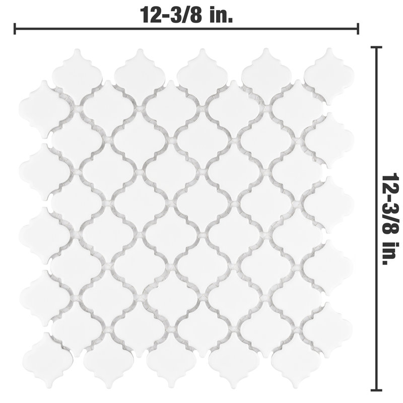 Hudson Tangier 2" x 2" Porcelain Grid Mosaic Wall & Floor Tile, Glossy White