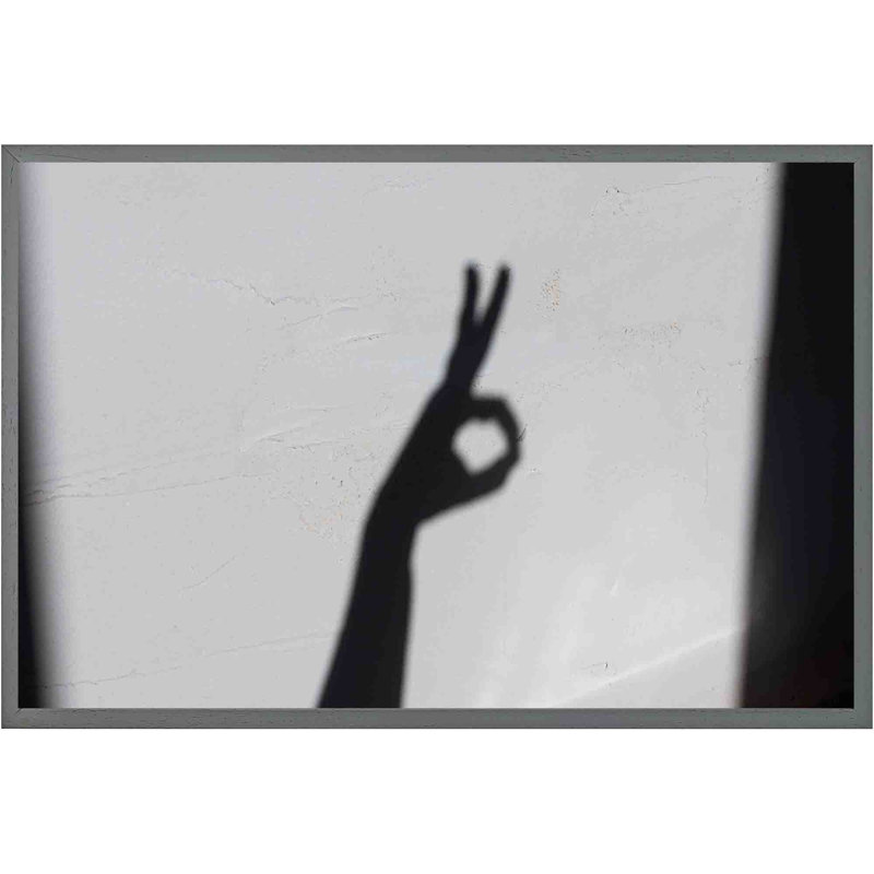 Asima Hand Silhouette Single Picture Frame Wall Art, 31cm H x 41cm W x 4cm D, Grey