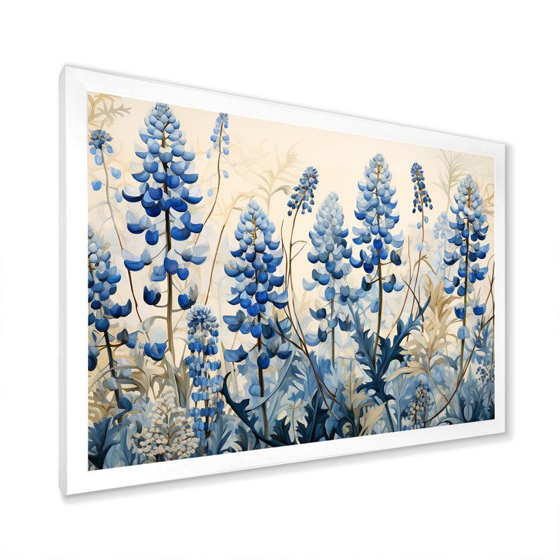 Magical Blue Bonnets Meadows I, reproduction d'art sur toile, Blanc, H 16 po x l 32 po x P 1 po