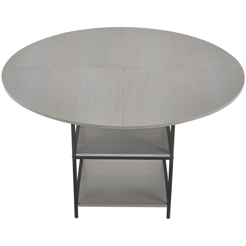 47 in Round Dining Table Wood Kitchen Table for 4-6 Person Grey (Only Table)