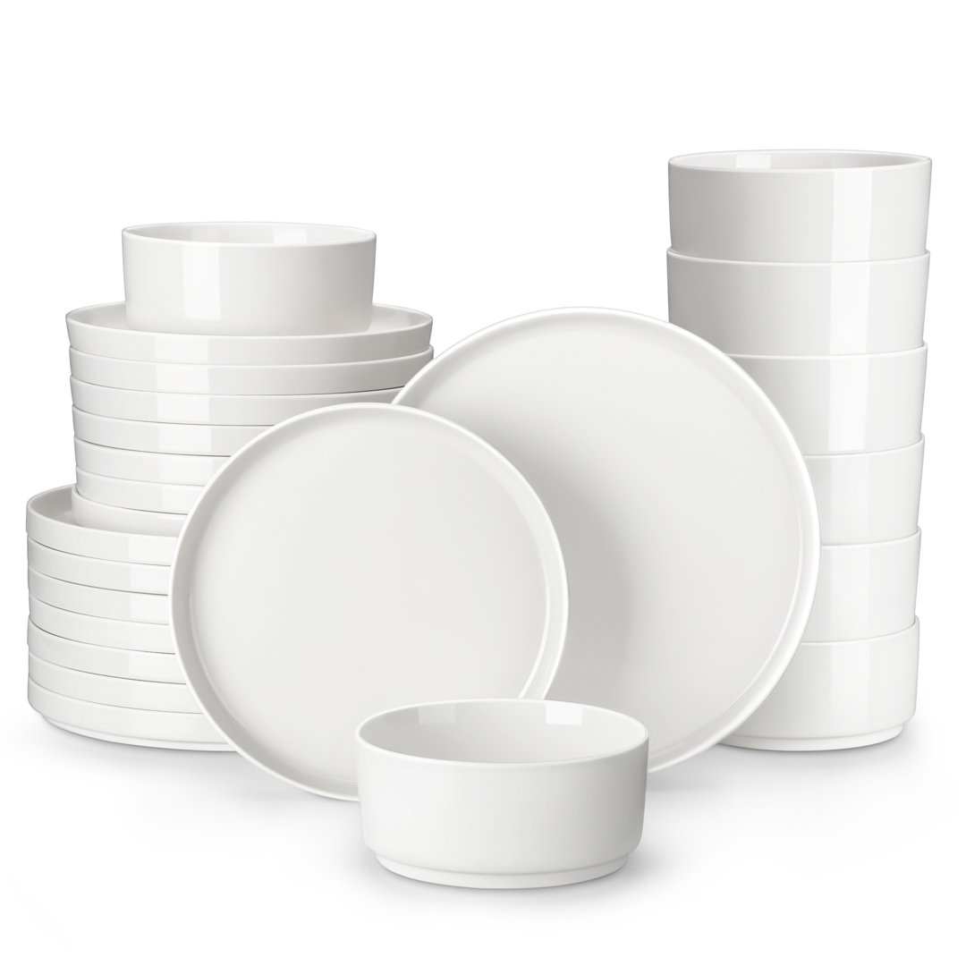 24 Piece Porcelain China Dinnerware Set - Service for 8