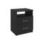 Table de chevet moderne, table de bout, table d'appoint, deux tiroirs, une tablette - noir-728123544