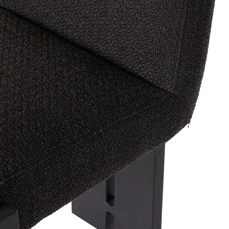Roxy Upholstered Dining Chair, Brushed Ebony Oak, Gibson Black