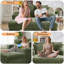 Chaise longue surdimensionnée en velours côtelé de 60 po avec accoudoirs, coussins décoratifs, ports USB et porte-gobelets, grand fauteuil inclinable moderne