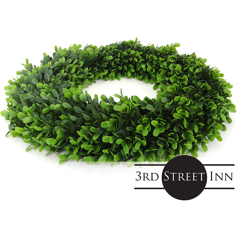 Couronne de verdure de porte d'entrée, H 3 po x l 16 po x P 16 po, Green