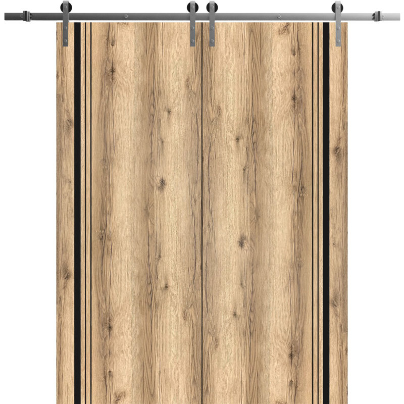 Portes françaises en bois massif massif, 84 po x 80 po, Chêne