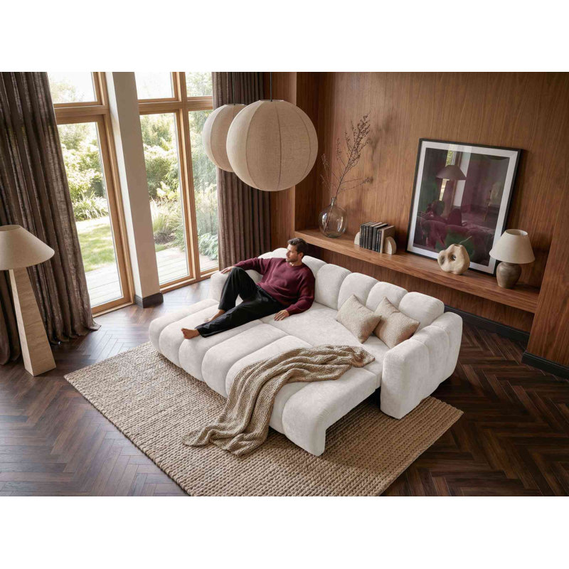 Michell 6 Seater Sofa Bed, Beige, Left Hand Facing