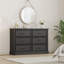 Commode moderne à 6 tiroirs en bois blanc avec commode pour meuble télé-1861839019