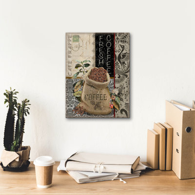  «Coffee Art D» par Jean Plout, art mural sur toile, 12 po x 16 po
