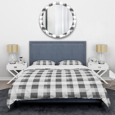 Black Beige Modern Gingham Bliss II - Modern Duvet Cover Set