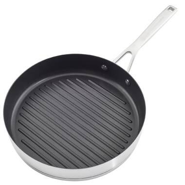  CAINFY Nonstick Grill Pan for Stovetop with Lid, The Cast  Aluminium Griddle Pot Induction Compatible, 11.5 inch Round Frying Pan  Dishwasher & Oven Safe: Home & Kitchen