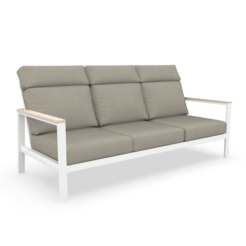 Townsend Metal Outdoor Sofa With Sunbrella Cushion, Gray