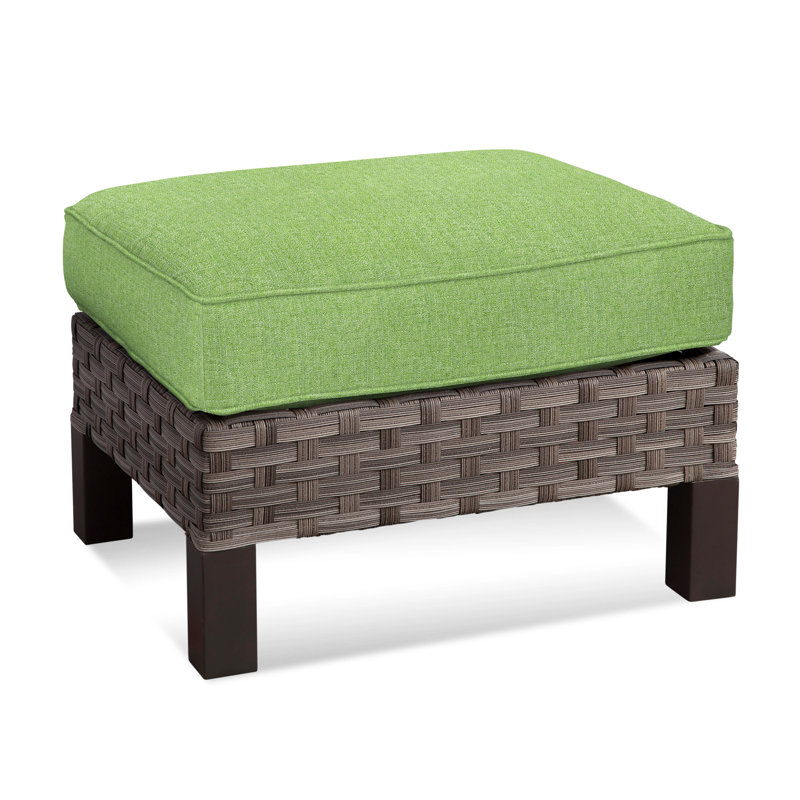 Repose-pieds d'extérieur avec coussins Luciano, Mélange de kiwi; 6358-43