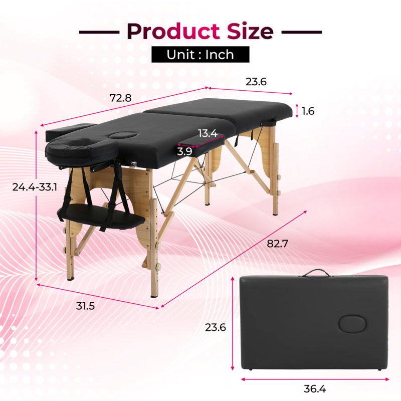 Raliny 82.7'' Rectangular Adjustable Folding Table
