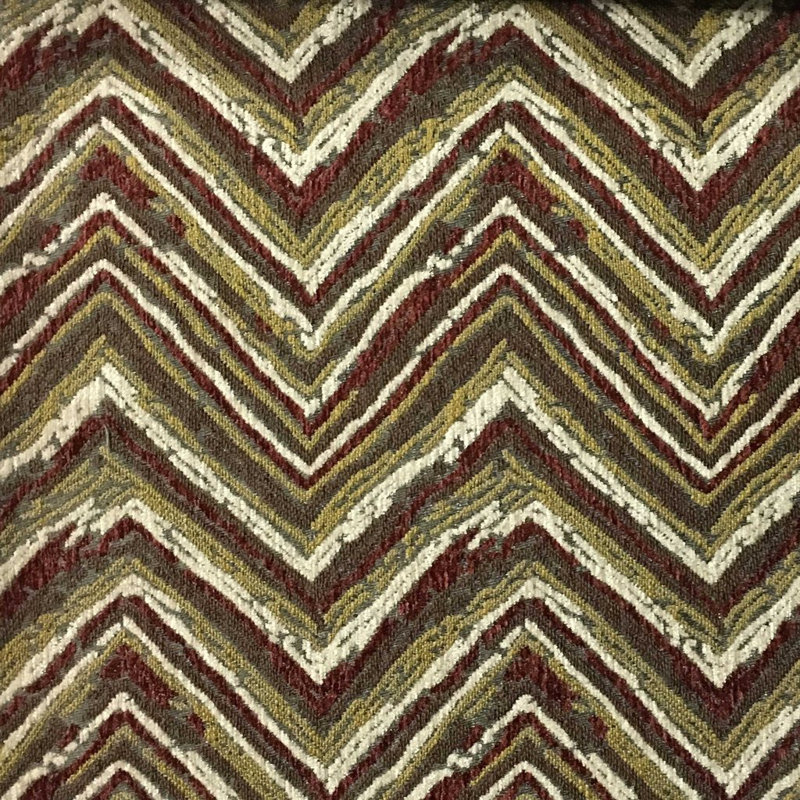 Tissu en chenille épais à motif de chevrons Union-Norwich, Henné