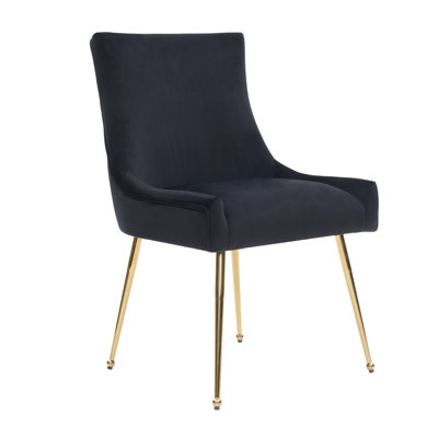 85cm H Tufted Upholstered Metal Upholstered Back Side Chair