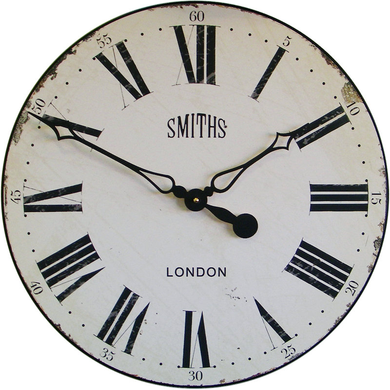 Large Smiths Clock with Dial - 50cm, White