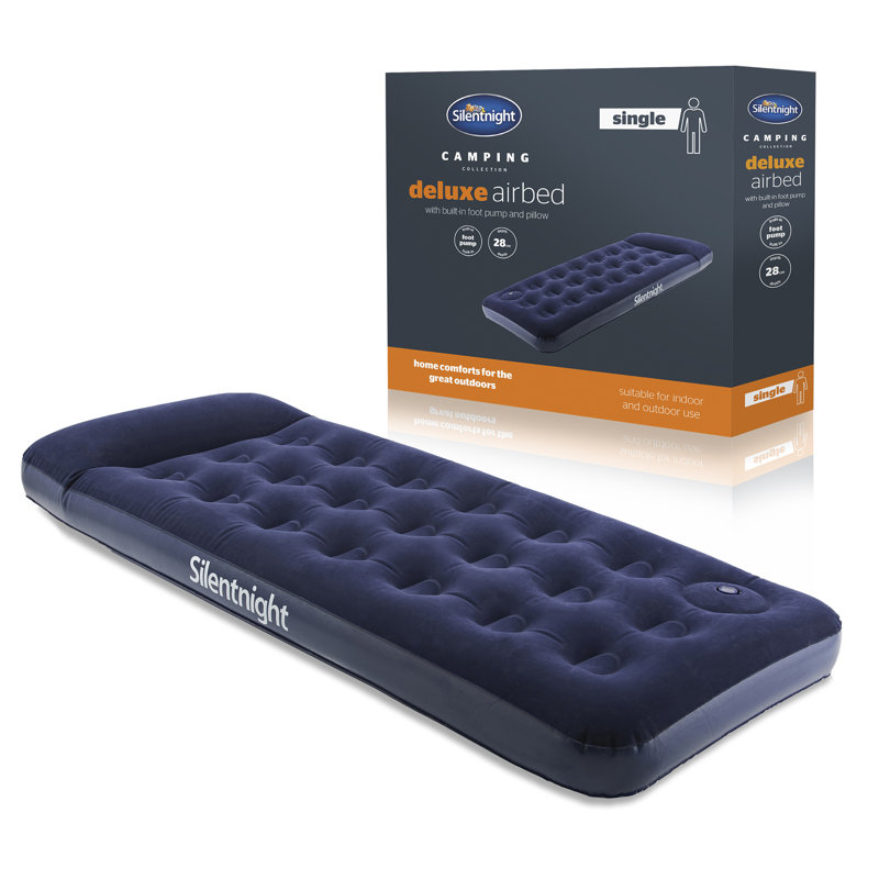 Silentnight Deluxe Camping Airbed with Integrated Foot Pump, Single (76 cm)