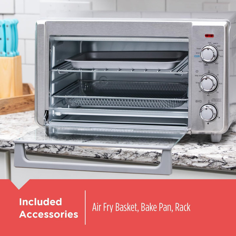 BLACK+DECKER Crisp N Bake 6-Slice Air Fryer Toaster Oven with 5 Cooking Functions