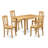 5-Piece Natural Oak Finish Solid Wood Top - Dining Room Set - Seats 4-1036174200-1019779913