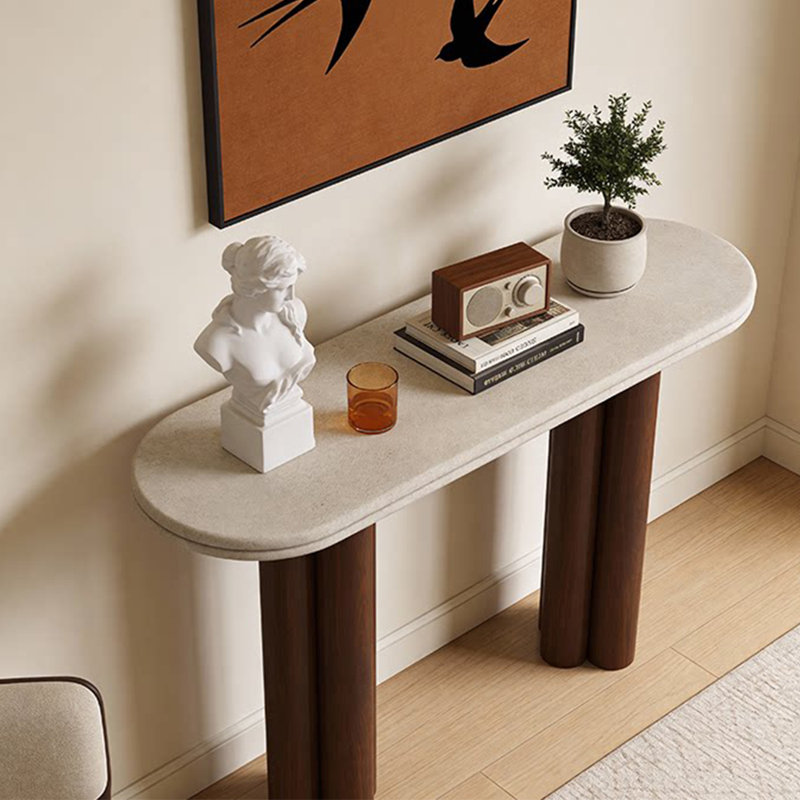 Console Retro Minimalist Art, Brun, 33,46 po H x 55,12 po L x 15,75 po P, Beige