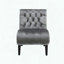 Fauteuil d'appoint sans accoudoirs en velours - argent - capitonné-887645822