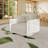 Fricis Beige Corduroy Fabric Storage Chair