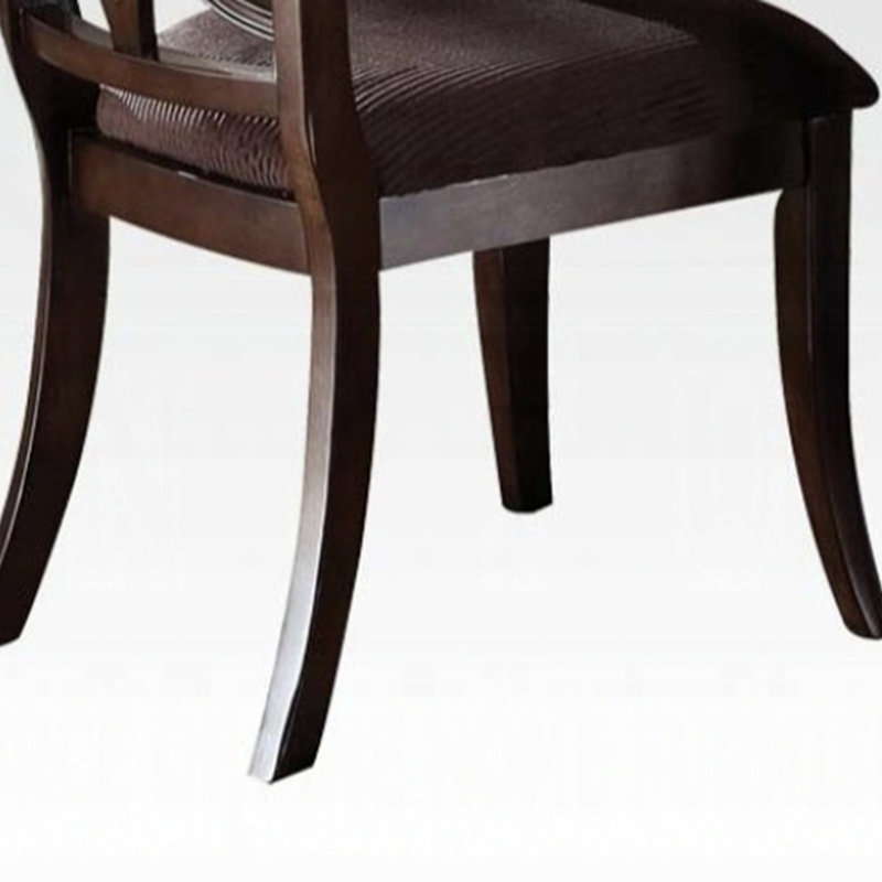 Chaise d'appoint en microfibre et finition noyer foncé Keenan (ensemble de 2)