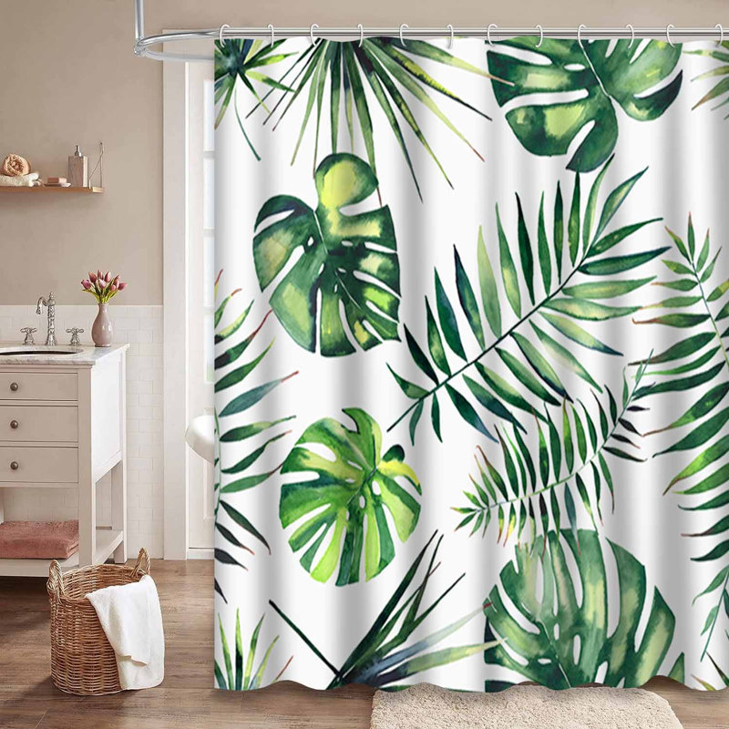 Rideau de douche lumineux avec 12 crochets, L 72 po x l 72 po