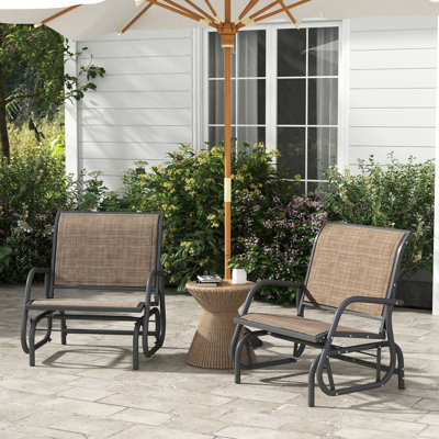 2 fauteuils coulissants à structure en métal avec tissu respirant - parfait pour la cour arrière, le jardin, le bord de la piscine et le balcon
